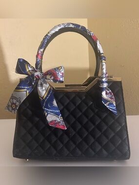 Twilly Silk Women Handbag Headband Neck Scarf Red Blue White